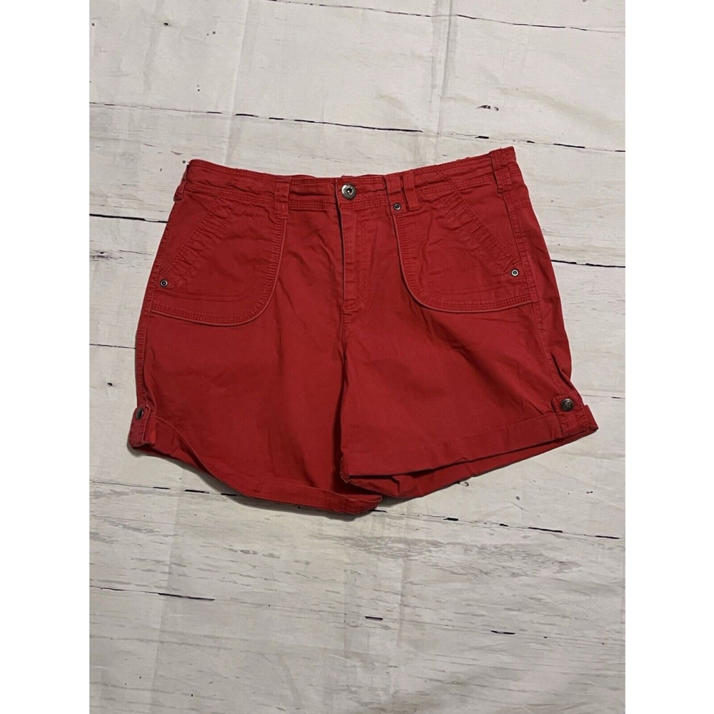 KHAKIS & CO Women's Red Shorts Sz 10 Roll Up Cuff Shorts EUC